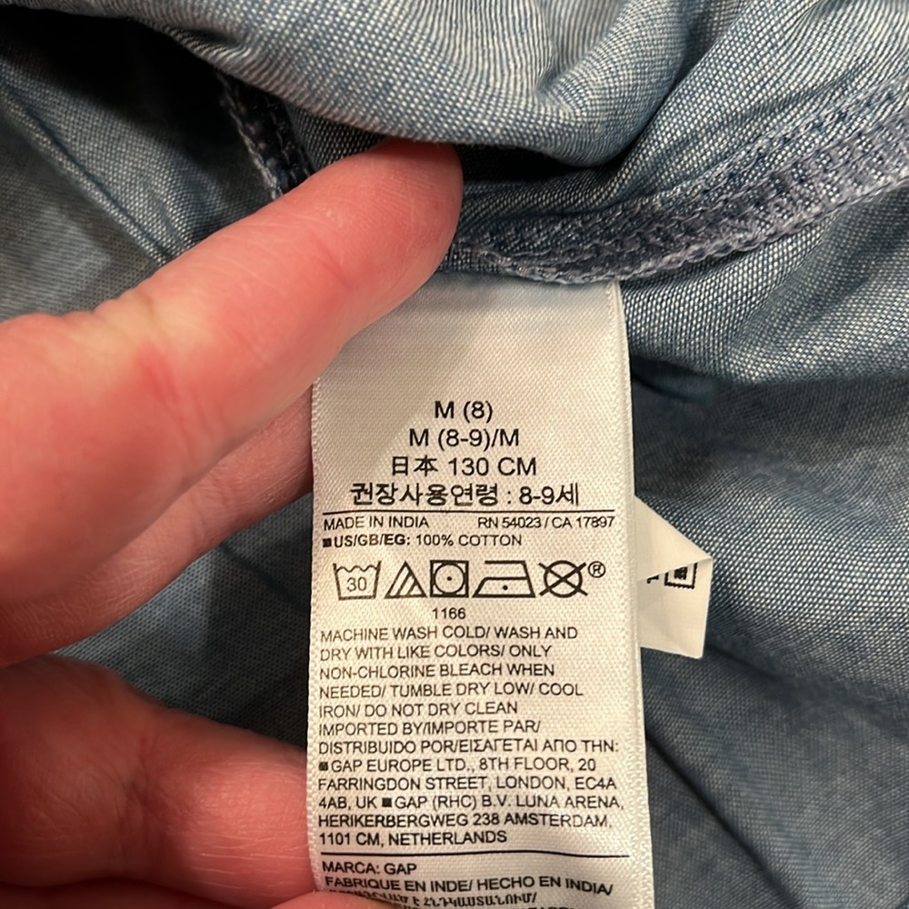 GAP Kids Tiered Chambray Square neck Dress / NWT / S - Picture 13 of 16